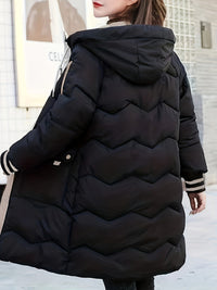 Warm Quilted Hoodie Jacket with Zip - Valencia-Red-S-State of Style