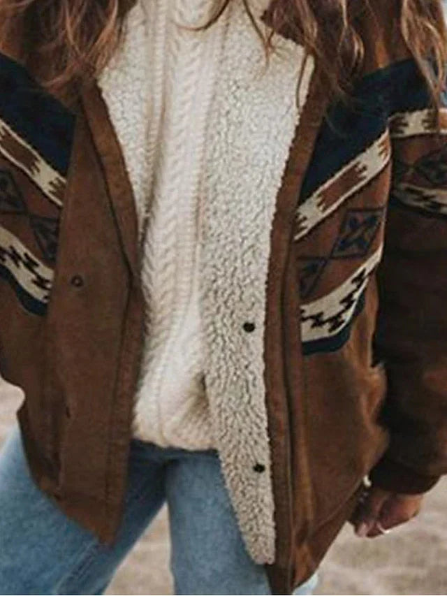 Warm Retro Plush Winter Coat - Daisy-Brown-S-State of Style