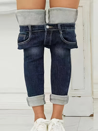 Warm Skinny Jeans with Lining - Selvia-S-State of Style