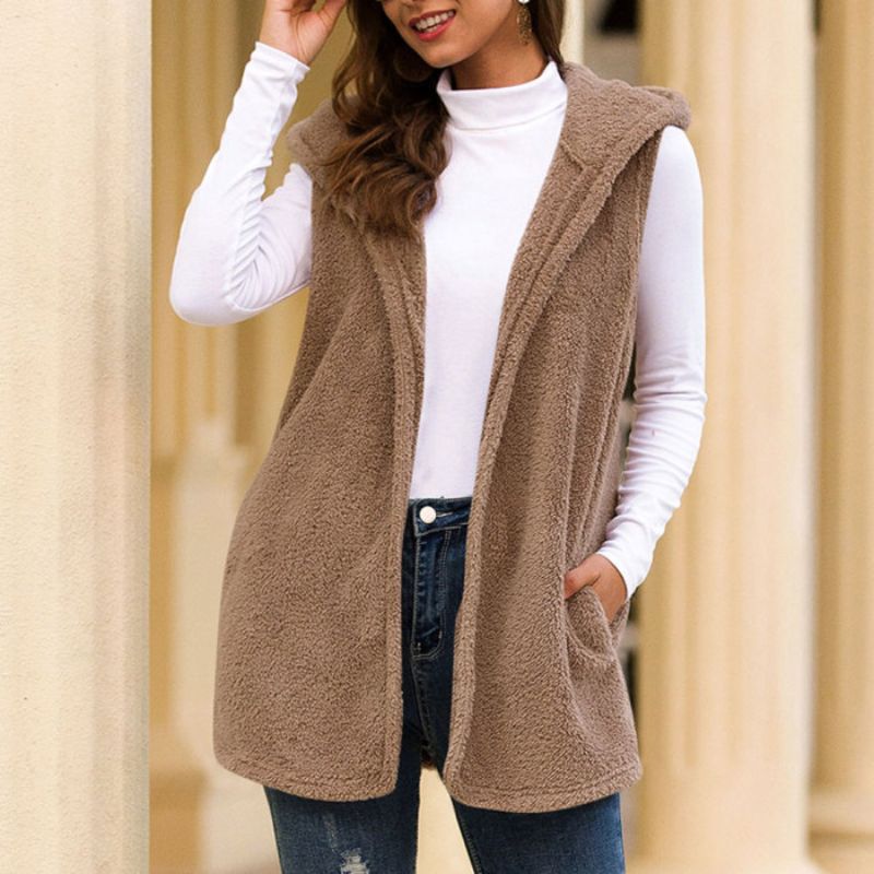 Warm Sleeveless Fleece Jacket | Comfortable & Versatile-Brown-S-State of Style