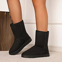 Warm Slip-On Boots with Fleece Lining - Aria-Black-5-State of Style