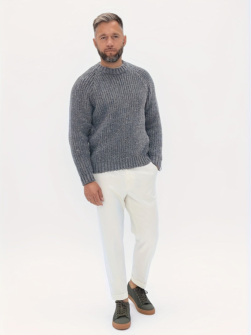 Warm Solid Knitted Jumper for Men - Elliot-Grey-XS-State of Style
