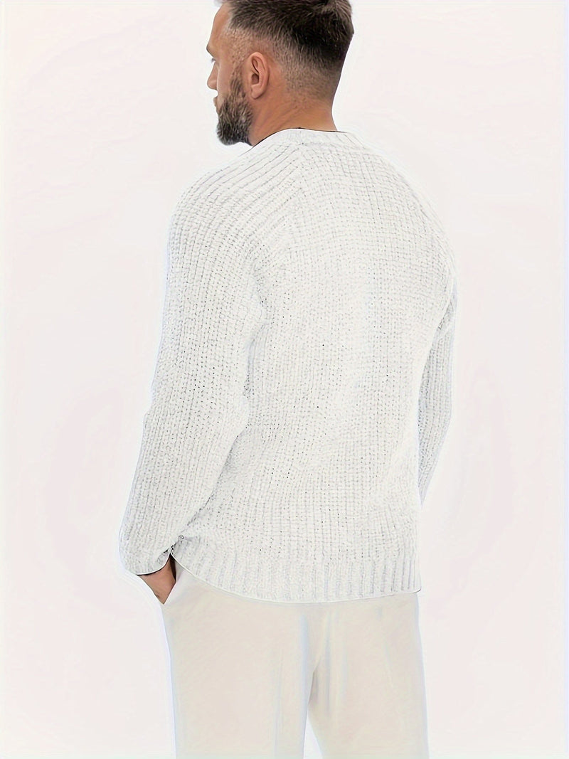 Warm Solid Knitted Jumper for Men - Elliot-Grey-XS-State of Style