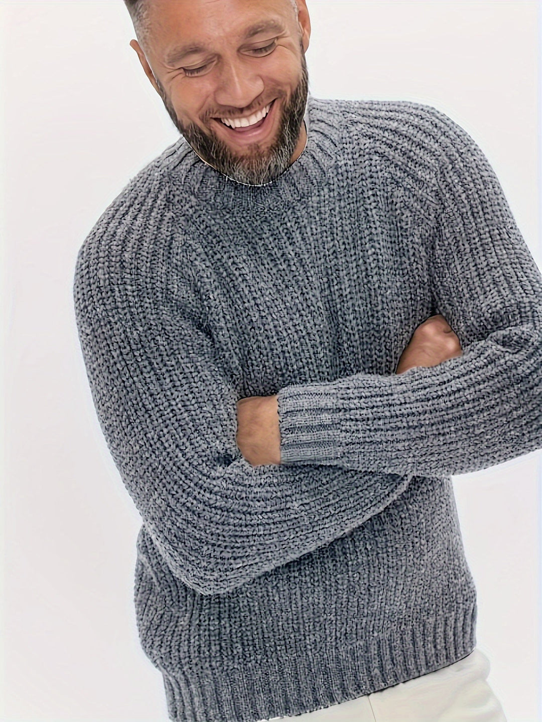 Warm Solid Knitted Jumper for Men - Elliot-Grey-XS-State of Style