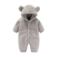 Warm Teddy Onesie with Ears – Ultimate Fleece Comfort for Kids-Gray-0-3 months (59cm)-State of Style