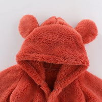 Warm Teddy Onesie with Ears – Ultimate Fleece Comfort for Kids-Red-0-3 months (59cm)-State of Style