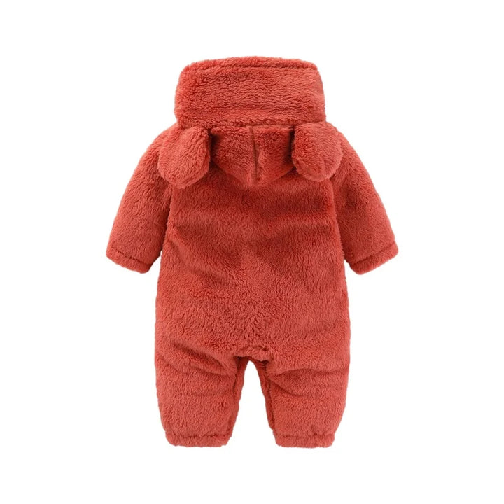 Warm Teddy Onesie with Ears – Ultimate Fleece Comfort for Kids-Red-0-3 months (59cm)-State of Style