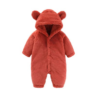 Warm Teddy Onesie with Ears – Ultimate Fleece Comfort for Kids-Red-0-3 months (59cm)-State of Style