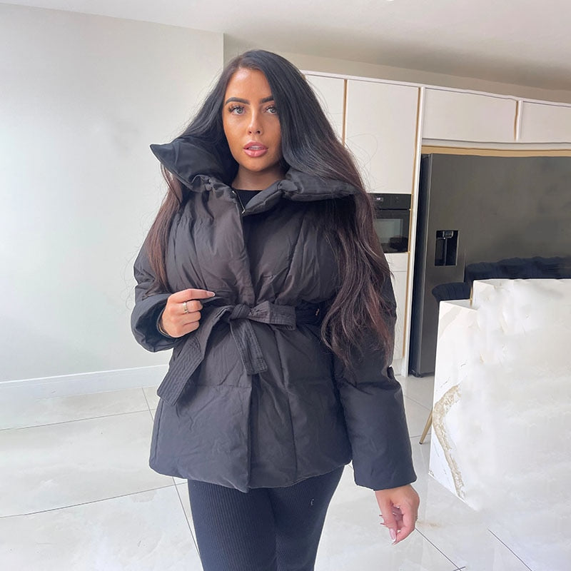 Warm Thick Jacket with Belt | Stylish & Cosy-Black-XS-State of Style