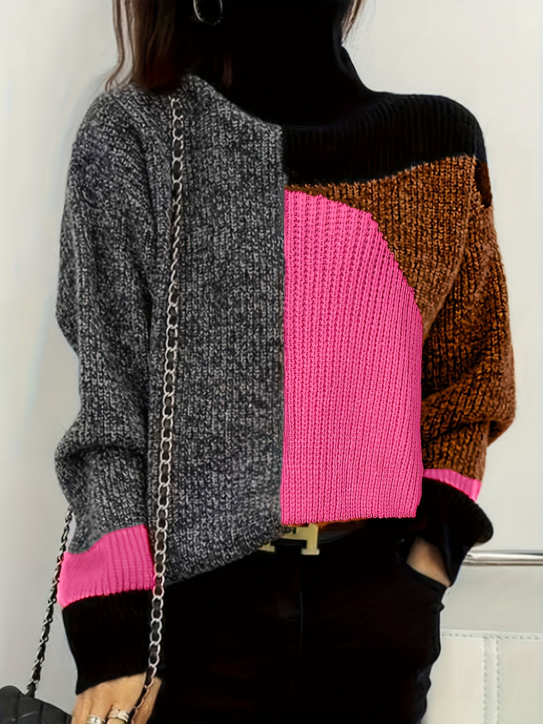 Warm Turtleneck Sweater - Lorena-Orange-S-State of Style