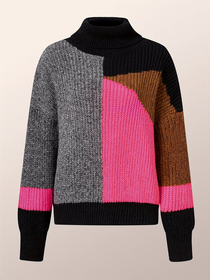 Warm Turtleneck Sweater - Lorena-Orange-S-State of Style