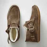 Warm Winter Ankle Boots for Women - Arlette-Dark Brown-4-State of Style