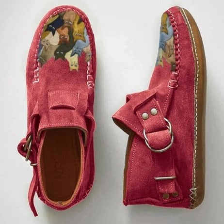 Warm Winter Ankle Boots for Women - Arlette-Red-4-State of Style