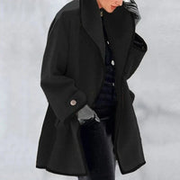 Warm Winter Wool Ladies Trench Coat - Emma-Black-S-State of Style