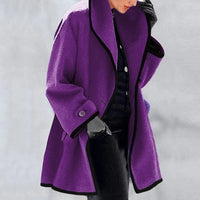 Warm Winter Wool Ladies Trench Coat - Emma-Purple-S-State of Style