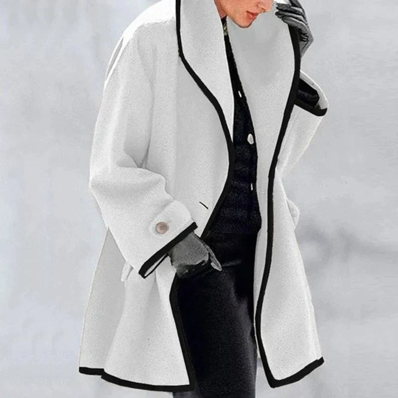 Warm Winter Wool Ladies Trench Coat - Emma-White-S-State of Style
