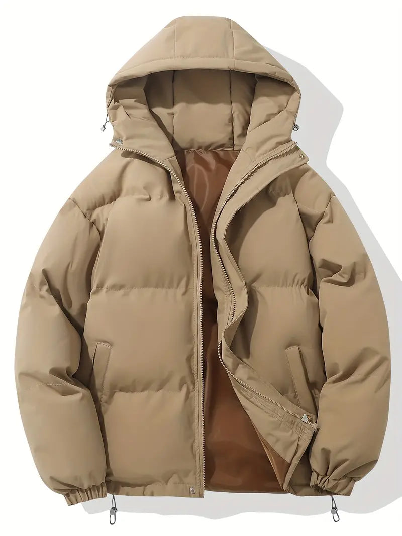 Warm Women's Hooded Jacket - Aurelia-Khaki-M-State of Style