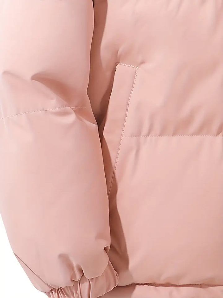 Warm Women's Hooded Jacket - Aurelia-Pink-M-State of Style