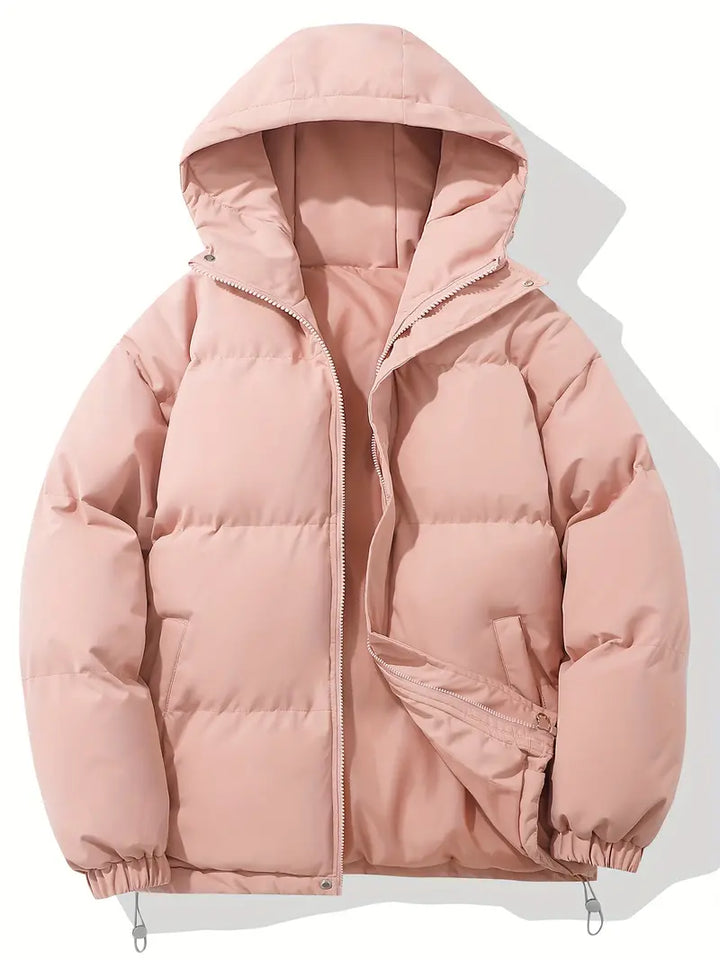 Warm Women's Hooded Jacket - Aurelia-Pink-M-State of Style