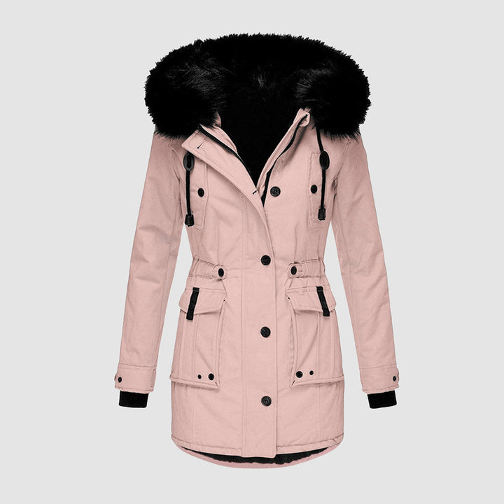 Warm Women's Winter Coat - Valeria-Pink-S-State of Style
