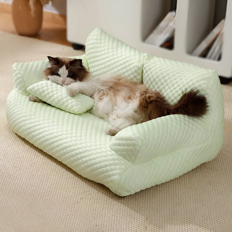 Washable Plush Pet Cushion Bed - CozyPaws-M-Grey-State of Style