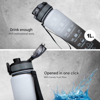 Water bottle with Timeline - HydraHero-Black/White-State of Style