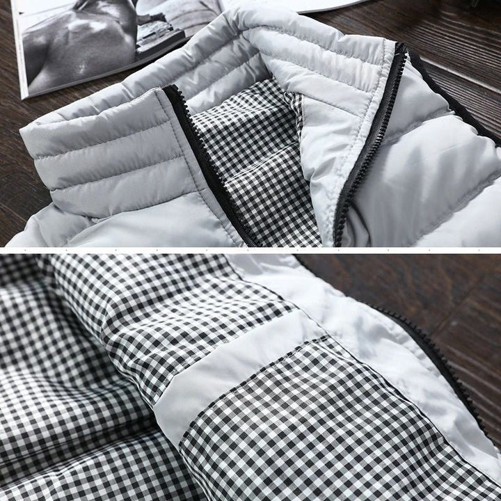 Water-repellent & Padded Men's Gilet with Stand-up Collar - Henrik-Light grey-S-State of Style