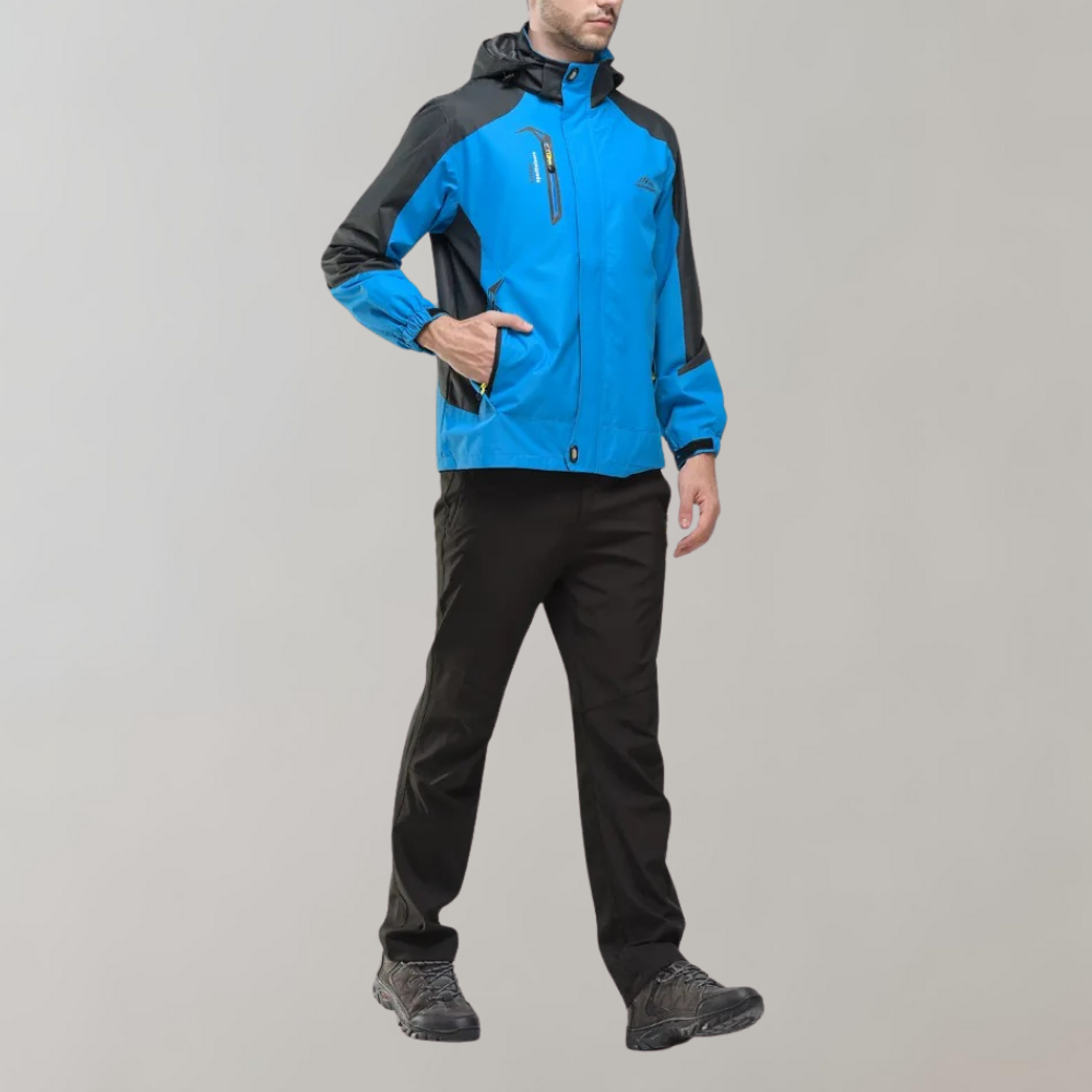 Water-Resistant Men's Windbreaker - Zephyr-Blue-L-State of Style