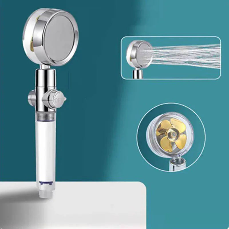 Water-Saving Shower Head with 360° Rotation - AquaTurbo-Transparent-State of Style