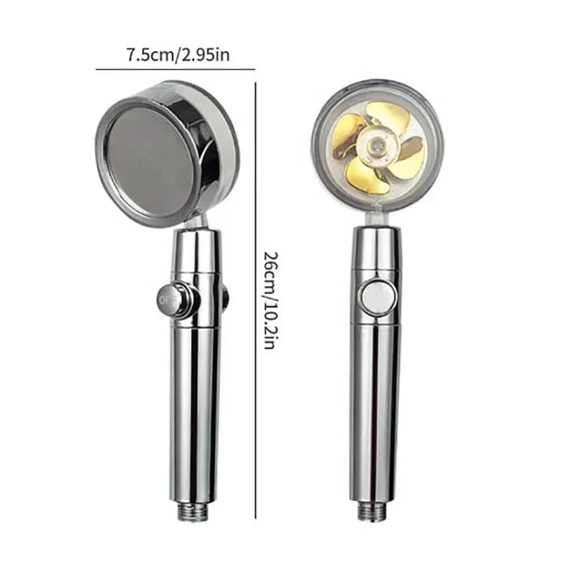Water-Saving Shower Head with 360° Rotation - AquaTurbo-Transparent-State of Style