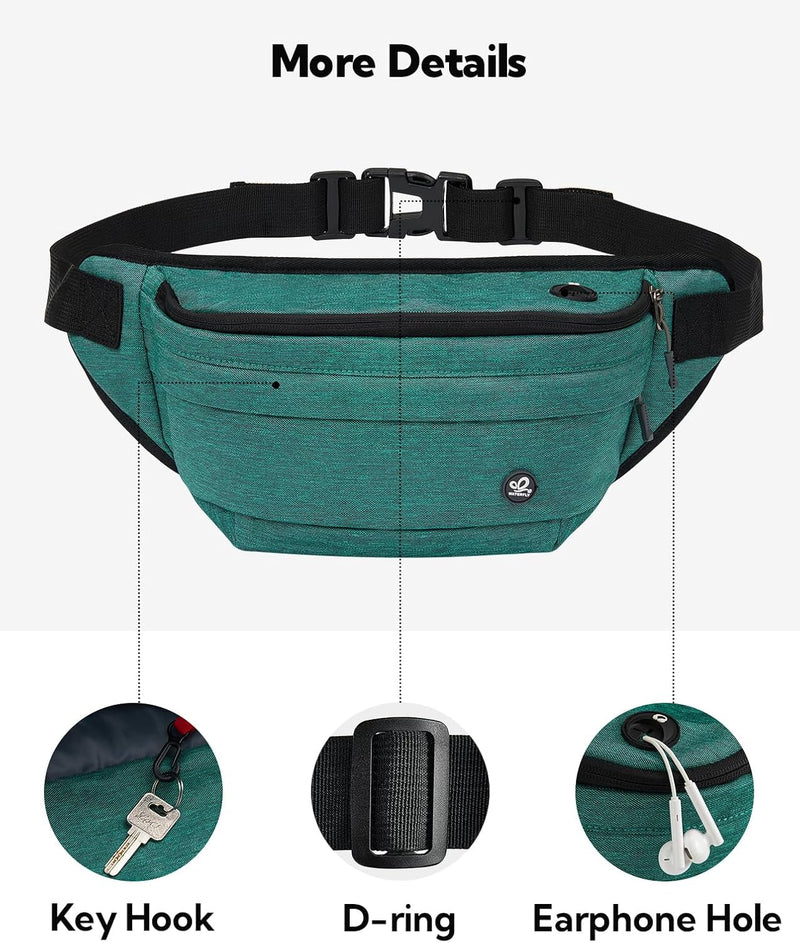 Large Waterproof Waist Bag with Adjustable Strap and Multi-Pockets – 1+1 FREE