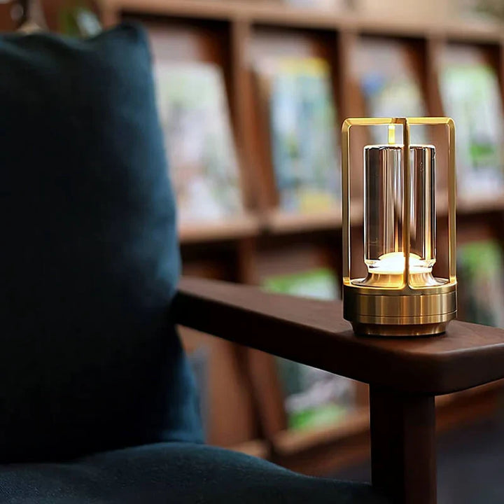 Waterproof and Portable Crystal Table Lamp - AuroraGlow-3 Colours - Touch Control-Gold-State of Style