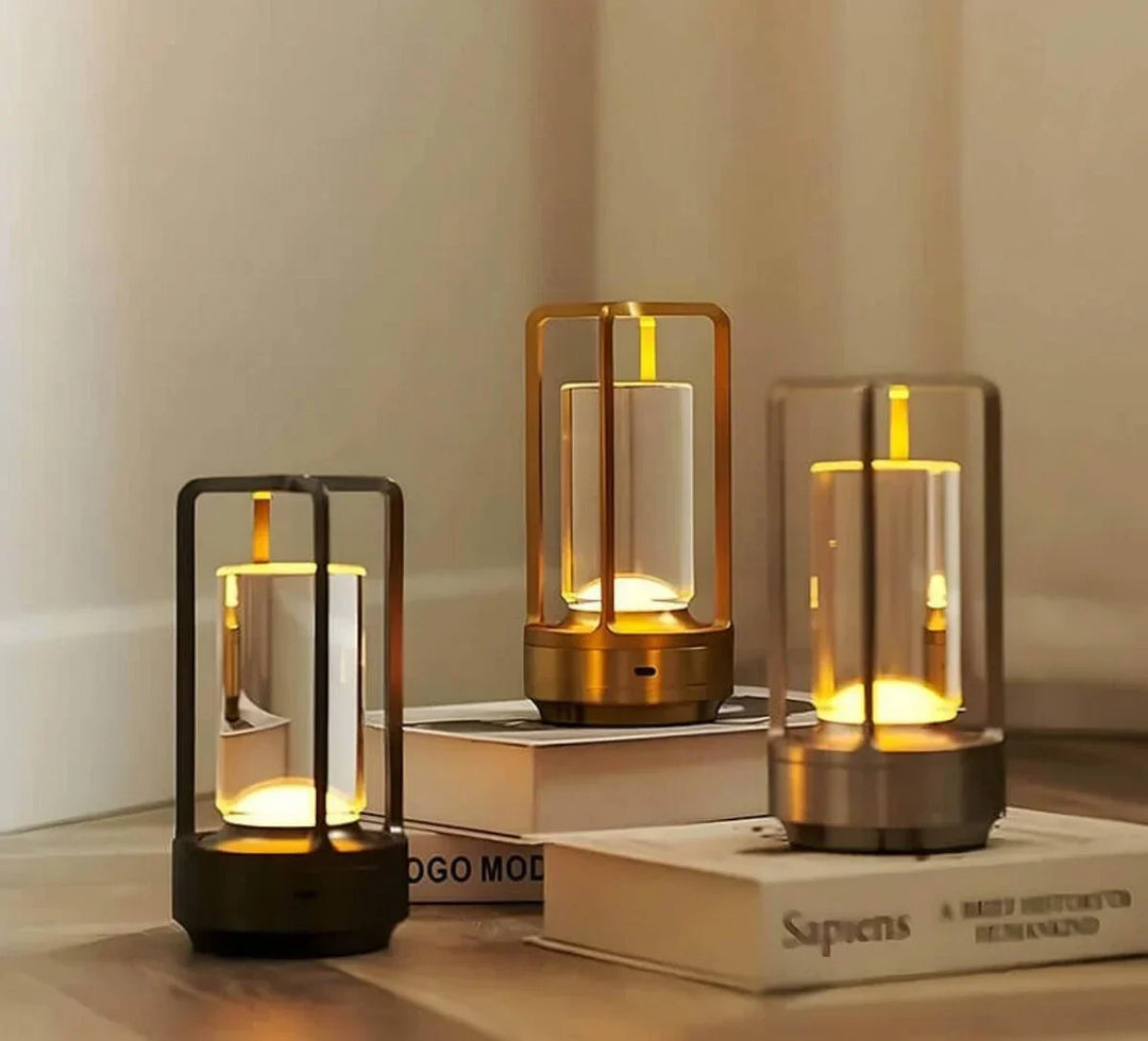 Waterproof and Portable Crystal Table Lamp - AuroraGlow-3 Colours - Touch Control-Gold-State of Style