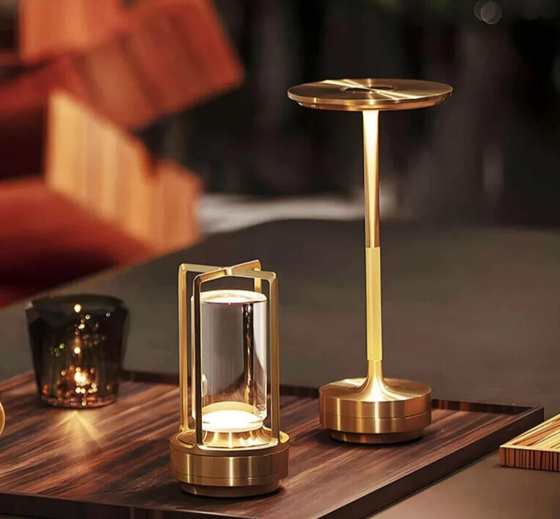 Waterproof and Portable Crystal Table Lamp - AuroraGlow-3 Colours - Touch Control-Gold-State of Style