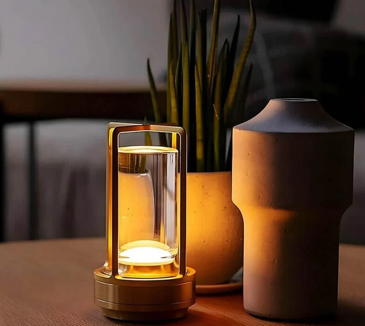Waterproof and Portable Crystal Table Lamp - AuroraGlow-3 Colours - Touch Control-Gold-State of Style