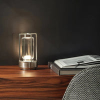 Waterproof and Portable Crystal Table Lamp - AuroraGlow-3 Colours - Touch Control-Silver-State of Style