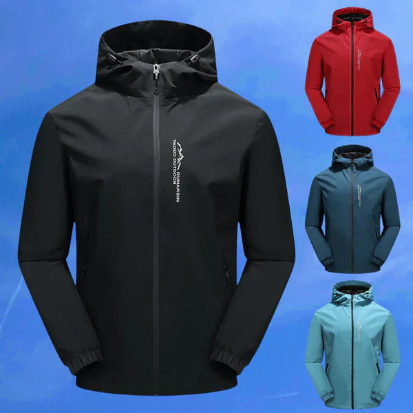 Waterproof and Windproof Outdoor Jacket with Hood - EcoShield-Red-XS-State of Style
