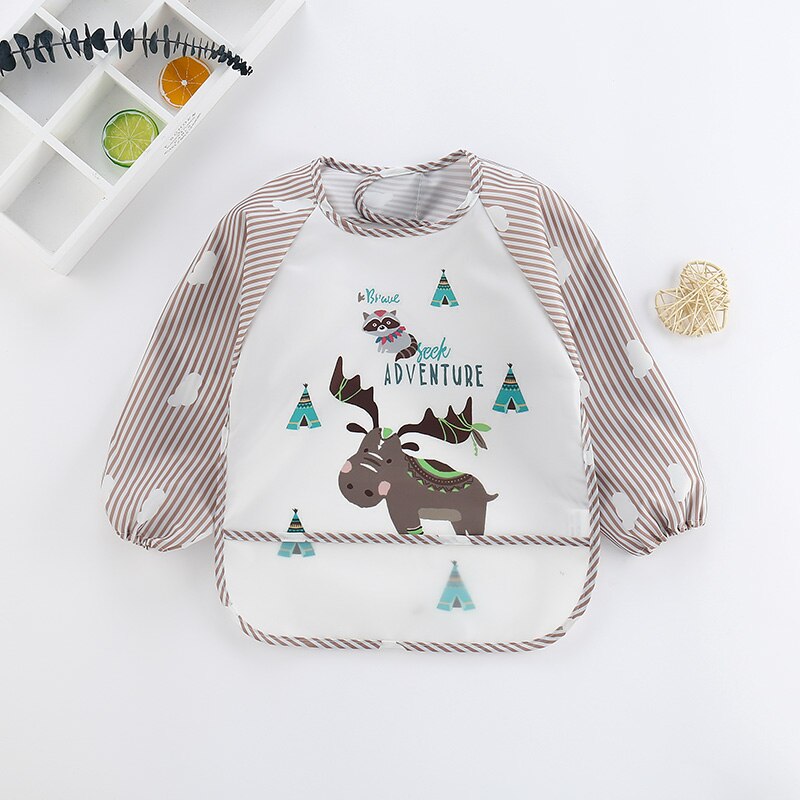 Waterproof Baby Bib Apron with Long Sleeves-Deer-0-3 Years Old-State of Style