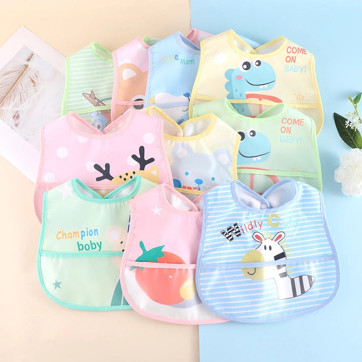 Waterproof Baby Bibs – Adjustable 5 Pieces-Blue - random 5 pieces-State of Style