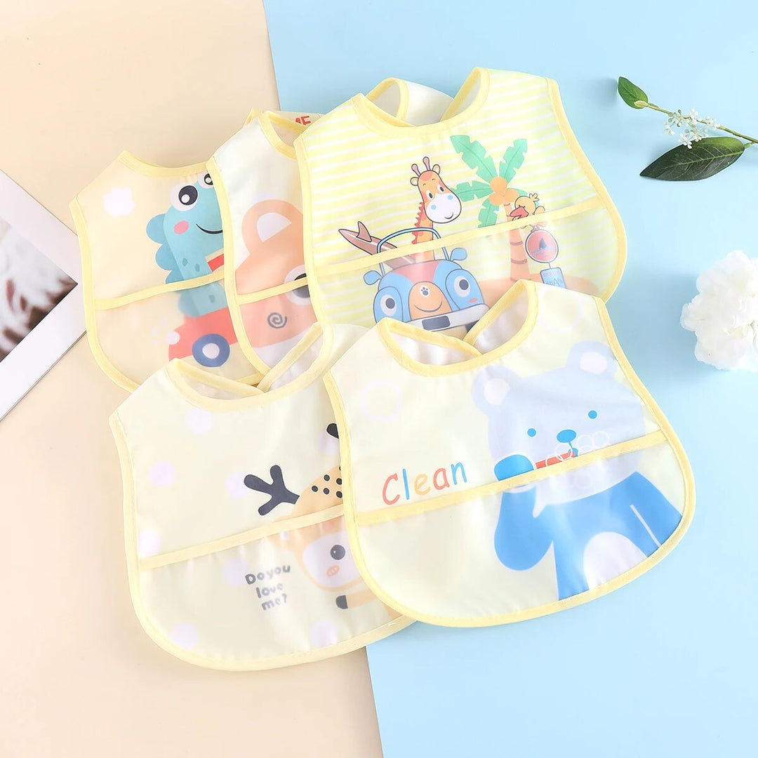 Waterproof Baby Bibs – Adjustable 5 Pieces-Yellow - random 5 pieces-State of Style