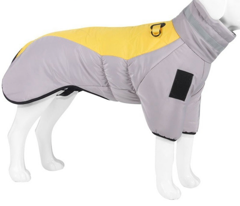 Waterproof Dog Coat - WeatherPaws-Grey-Yellow-XL-State of Style