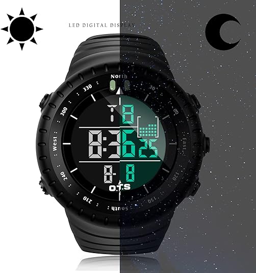 Waterproof Men's Digital Sports Watch - Henry-Black-State of Style