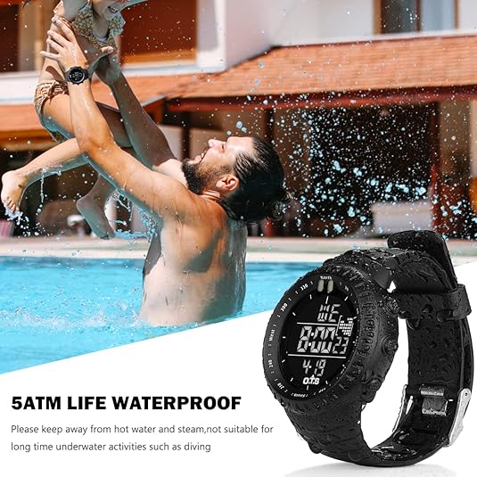 Waterproof Men's Digital Sports Watch - Henry-Black-State of Style