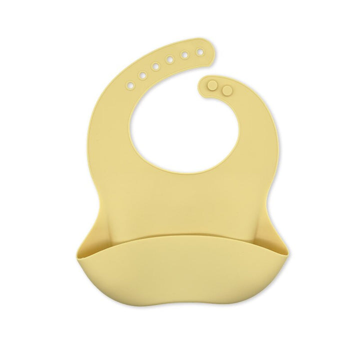 Waterproof Soft Silicone Baby Bibs with Animal Print-Creamy yellow-State of Style