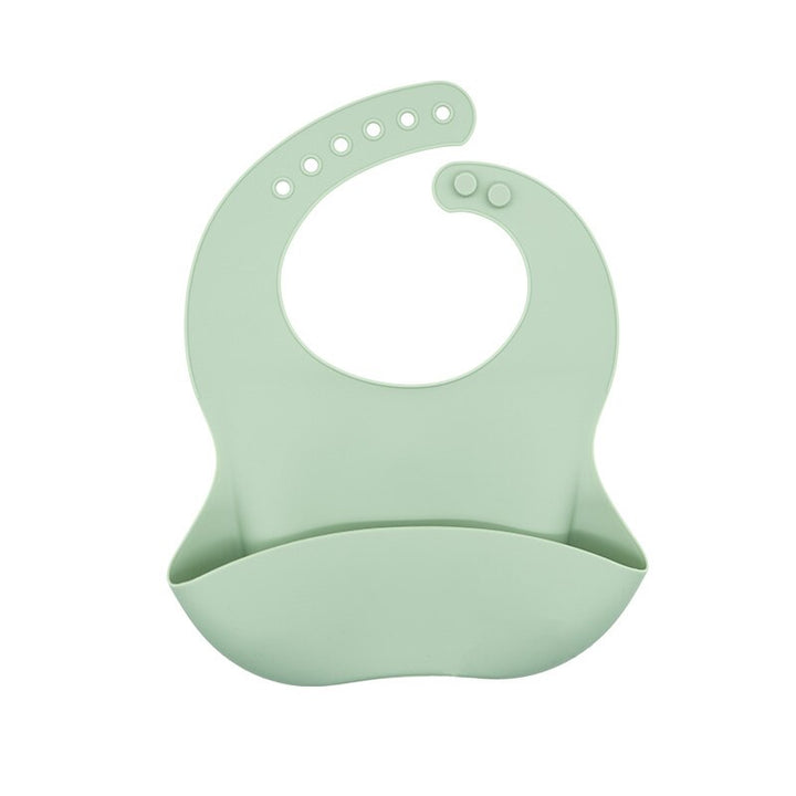 Waterproof Soft Silicone Baby Bibs with Animal Print-Grey-green-State of Style