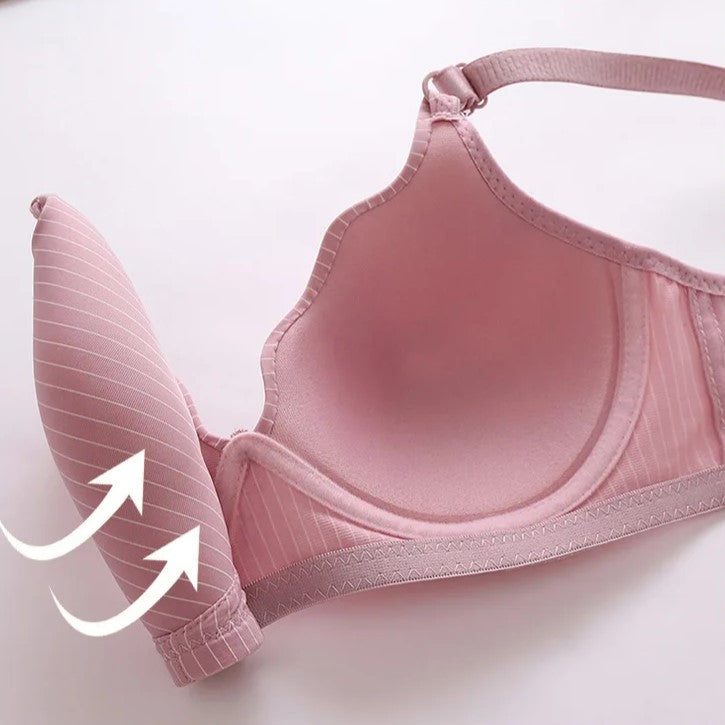 Wavy Seamless Plus Size Bra-Black-12A-State of Style
