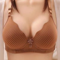 Wavy Seamless Plus Size Bra-Brown-12A-State of Style