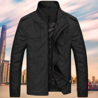 Windproof Men's Jacket with Collar - Camden-Black-M-State of Style