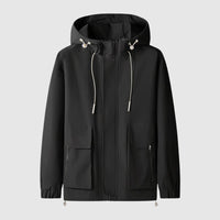 Windproof Men's Jacket with Hood and Zippers - Max-Black-S-State of Style