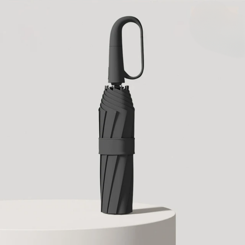 Windproof Umbrella with Reflective Edge – StormGuard-Black-State of Style